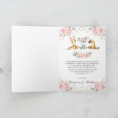 かわいいオーストラリアの動物ピンクのフローラ緑 サンキューカード (内部)