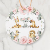 かわいいオーストラリアの動物ピンクのフローラ緑 フェイバータグ (裏面)