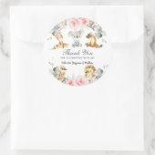 かわいいオーストラリアの動物ピンクのフローラ緑 ラウンドシール (バッグ)