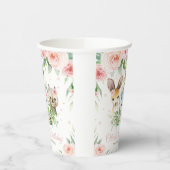 かわいいオーストラリアの動物ピンクフローラ1歳の誕生日  紙コップ (左)