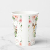 かわいいオーストラリアの動物ピンクフローラ1歳の誕生日  紙コップ (右)