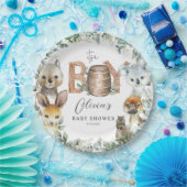 かわいいオーストラリアの動物緑の少年の赤ちゃんシャワー ペーパープレート (パーティー)