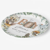 かわいいオーストラリアの動物緑の少年の赤ちゃんシャワー ペーパープレート (アングル)