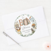 かわいいオーストラリアの動物緑の少年の赤ちゃんシャワー ラウンドシール (封筒)