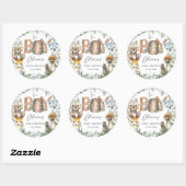 かわいいオーストラリアの動物緑の少年の赤ちゃんシャワー ラウンドシール (シート)