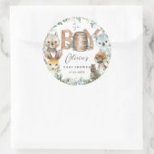 かわいいオーストラリアの動物緑の少年の赤ちゃんシャワー ラウンドシール (バッグ)