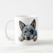 かわいいオーストラリアの牛の犬のデザイン» コーヒーマグカップ (左)