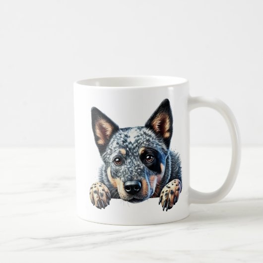 かわいいオーストラリアの牛の犬のデザイン» コーヒーマグカップ (右)