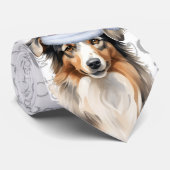 かわいいオーストラリアの羊飼いのクリスマス愛犬家 ネクタイ (ロール)