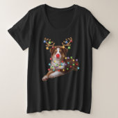 かわいいオーストラリアの羊飼い犬クリスマスホリデーギフト プラスサイズTシャツ (デザイン正面)