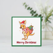 かわいいオーストラリア動物サンタクロース陽気なクリスマス シーズンカード (スタンド正面)