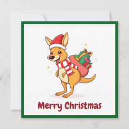 かわいいオーストラリア動物サンタクロース陽気なクリスマス シーズンカード