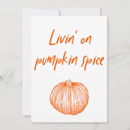 かわいいオータムワードアート　パンプキンスパイス美味しい 招待状 (正面)