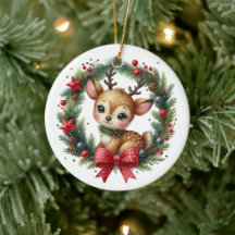かわいいオーダーメイドのシカのクリスマスリース