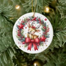 かわいいオーダーメイドのシカのクリスマスリース