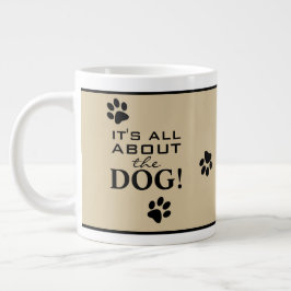 かわいいオーダーメイドの犬の足のタイポグラフィー イヌ好きのための ジャンボコーヒーマグカップ