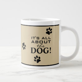 かわいいオーダーメイドの犬の足のタイポグラフィー イヌ好きのための ジャンボコーヒーマグカップ
