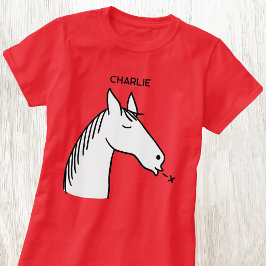 かわいいオーダーメイドの馬 Tシャツ