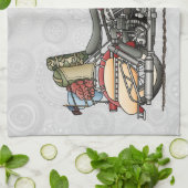 かわいいオートバイ キッチンタオル (折り畳み)