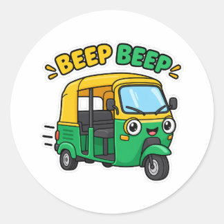 かわいいオートリクシャー ビープビープ ステッカー