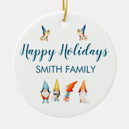 かわいいオーナメントとクリスマスツリー小人 セラミックオーナメント (正面)