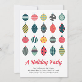 かわいいオーナメントクリスマスパーティー 招待状