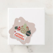 かわいいオーナメントファミリーまたはビジネスフラットホリデーカード フェイバータグ (インサイチュ)