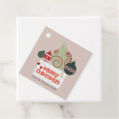 かわいいオーナメントファミリーまたはビジネスフラットホリデーカード フェイバータグ (インサイチュ)