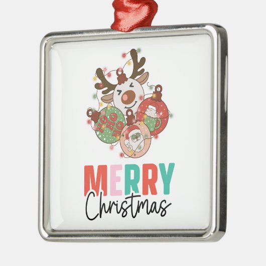 かわいいオーナメント – メリークリスマス メタルオーナメント (左)
