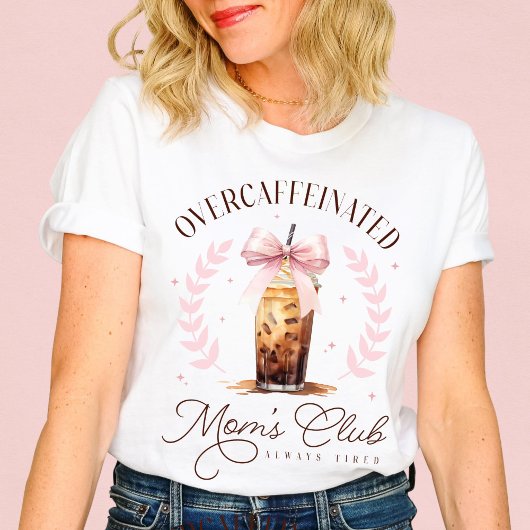 かわいいオーバーカフェイン母のクラブアイスコーヒーブウ Tシャツ