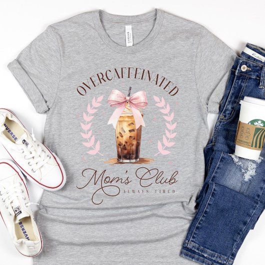 かわいいオーバーカフェイン母のクラブアイスコーヒーブウ Tシャツ