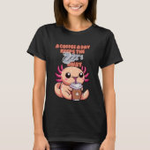 かわいいオーバーロード: コーヒーを飲むベイビーアホロートル Tシャツ (正面)