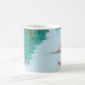 かわいいオープンウォーター泳ぐ自然母の日 コーヒーマグカップ (中央)