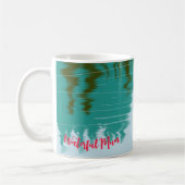 かわいいオープンウォーター泳ぐ自然母の日 コーヒーマグカップ (左)