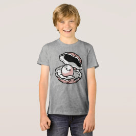 かわいいオープンシェルのパール トライブレンドTシャツ