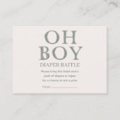 かわいいオーボーイグリーンドットミニマルおむつラッフル エンクロージャーカード (正面)
