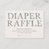 かわいいオーボーイグリーンドットミニマルおむつラッフル エンクロージャーカード (正面)