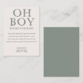 かわいいオーボーイグリーンミニマルドットベビー エンクロージャーカード (正面/裏面)