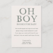 かわいいオーボーイグリーンミニマルドットベビー エンクロージャーカード (正面)