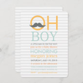 かわいいオーボーイムスタッシュベビーシャワー招待状 招待状 (正面/裏面)