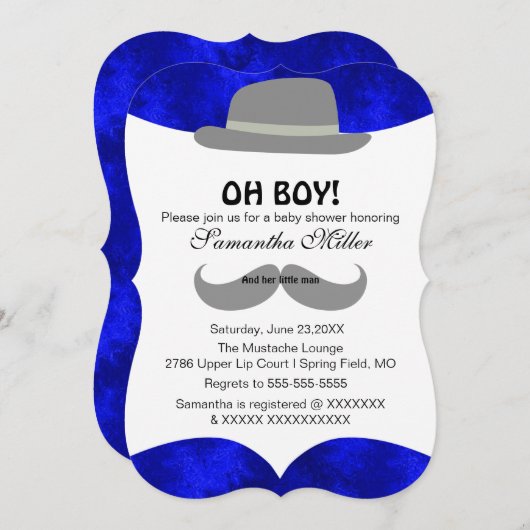 かわいいオーボーイムスタヒベビーシャワー招待状 招待状 (正面/裏面)