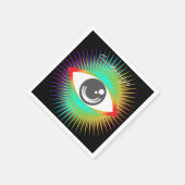 かわいいオールシーイングエイリアンアイサンダー_コーブ スタンダードカクテルナプキン (角)