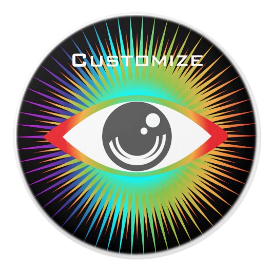 かわいいオールシーイングエイリアンアイサンダー_コーブ セラミックノブ (正面)