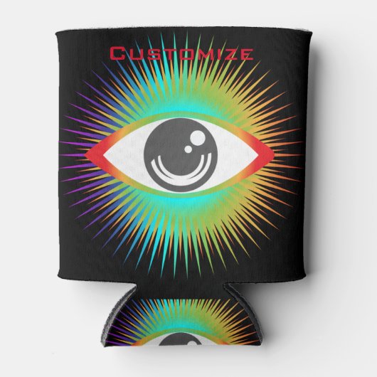 かわいいオールシーイングエイリアンアイサンダー_コーブ 缶クーラー (正面)