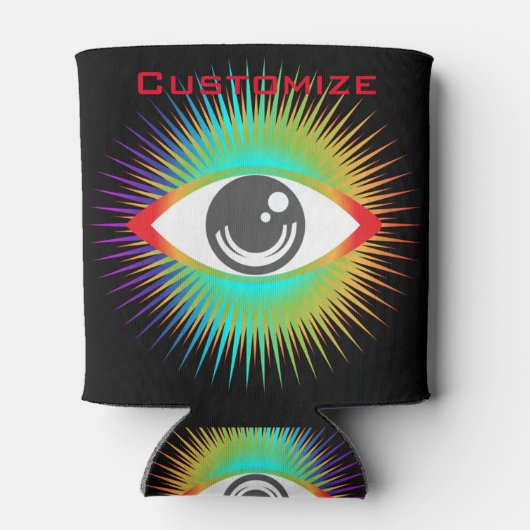 かわいいオールシーイングエイリアンアイサンダー_コーブ 缶クーラー (裏面)