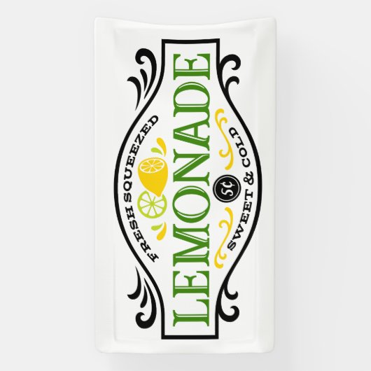 かわいいオールドファッションレモネードバナーパーティー 横断幕 (縦)