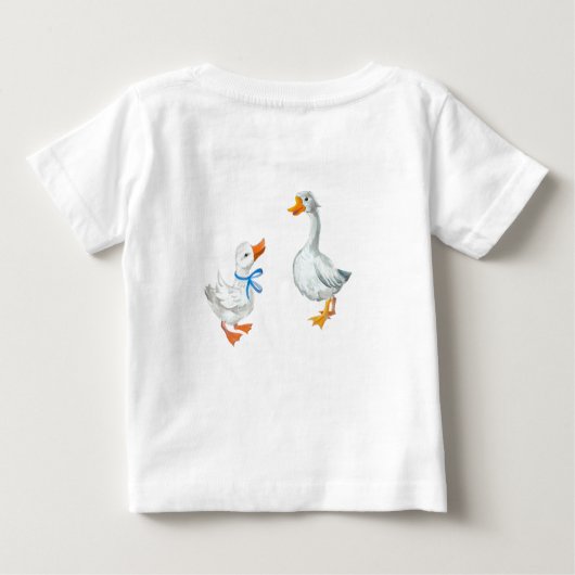 かわいいオールドマクドナルドの農場パーソナライズ ベビーTシャツ (裏面)