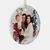 かわいいオールホワイトのクリスマス セラミックオーナメント (右)