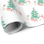 かわいいオールホワイトのクリスマス ラッピングペーパー (ロールコーナー)