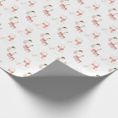 かわいいオールホワイトのクリスマス ラッピングペーパー (角)